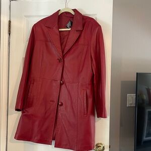 Tiboa Leathers Red Leather Coat